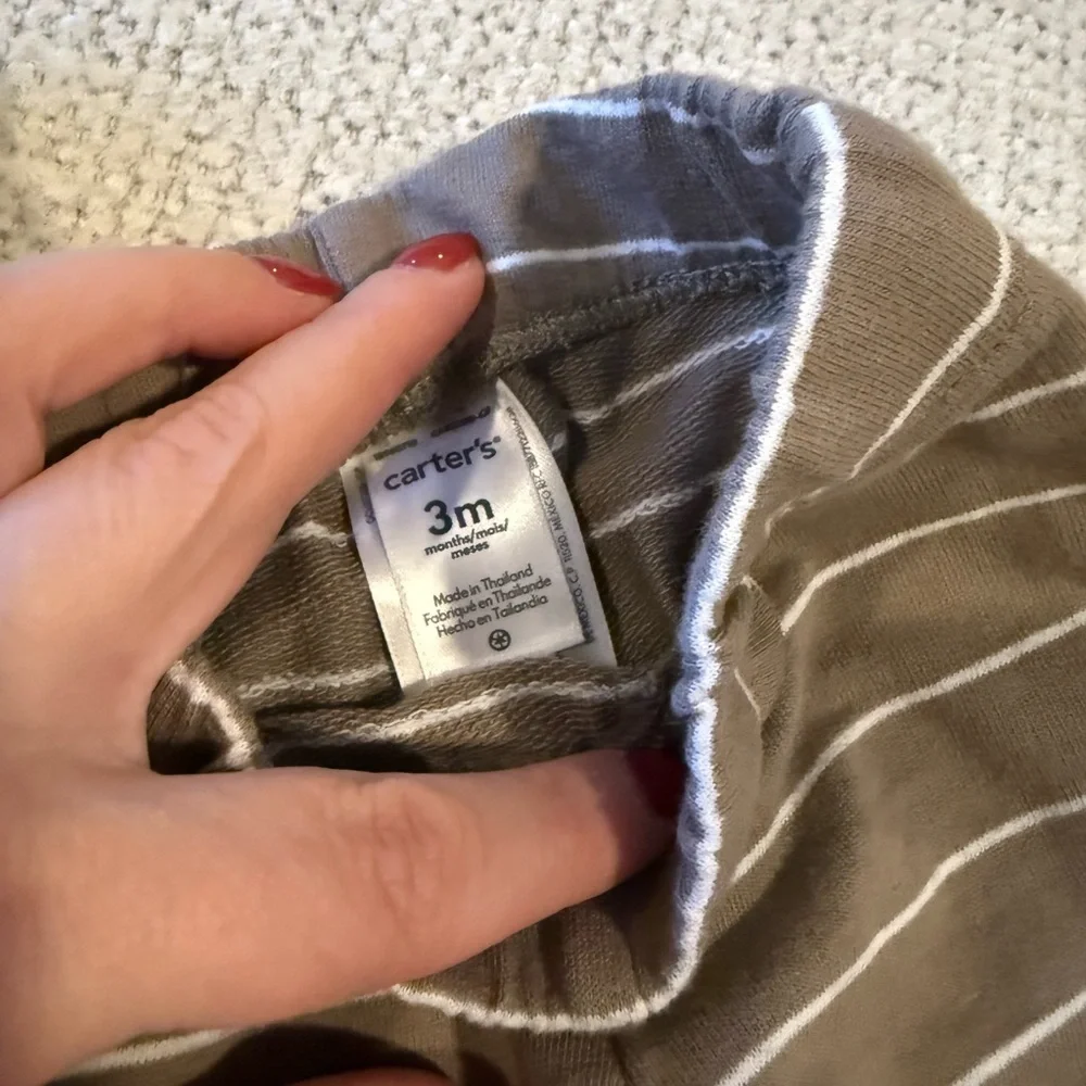 Carter's Gray and Brown Striped Kids Joggers